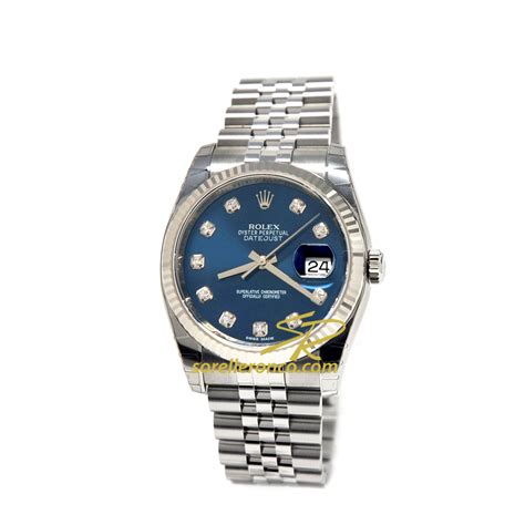 rolex quadrante blu con brillanti prezzo|Rolex datejust 36 mm.